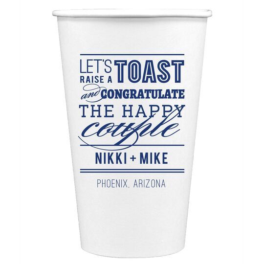 Let's Raise a Toast Paper Coffee Cups